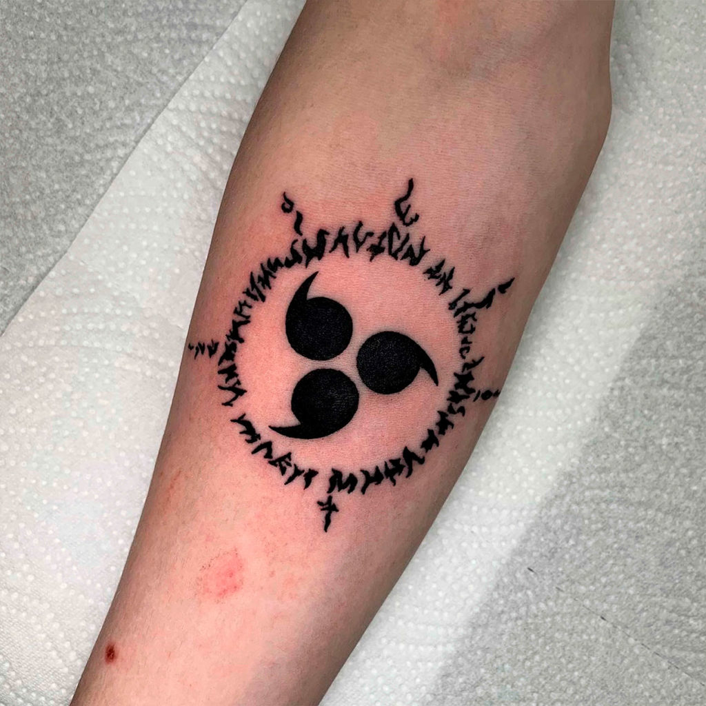 Small tattoo naruto sasuke curse mark cursed seal of heaven